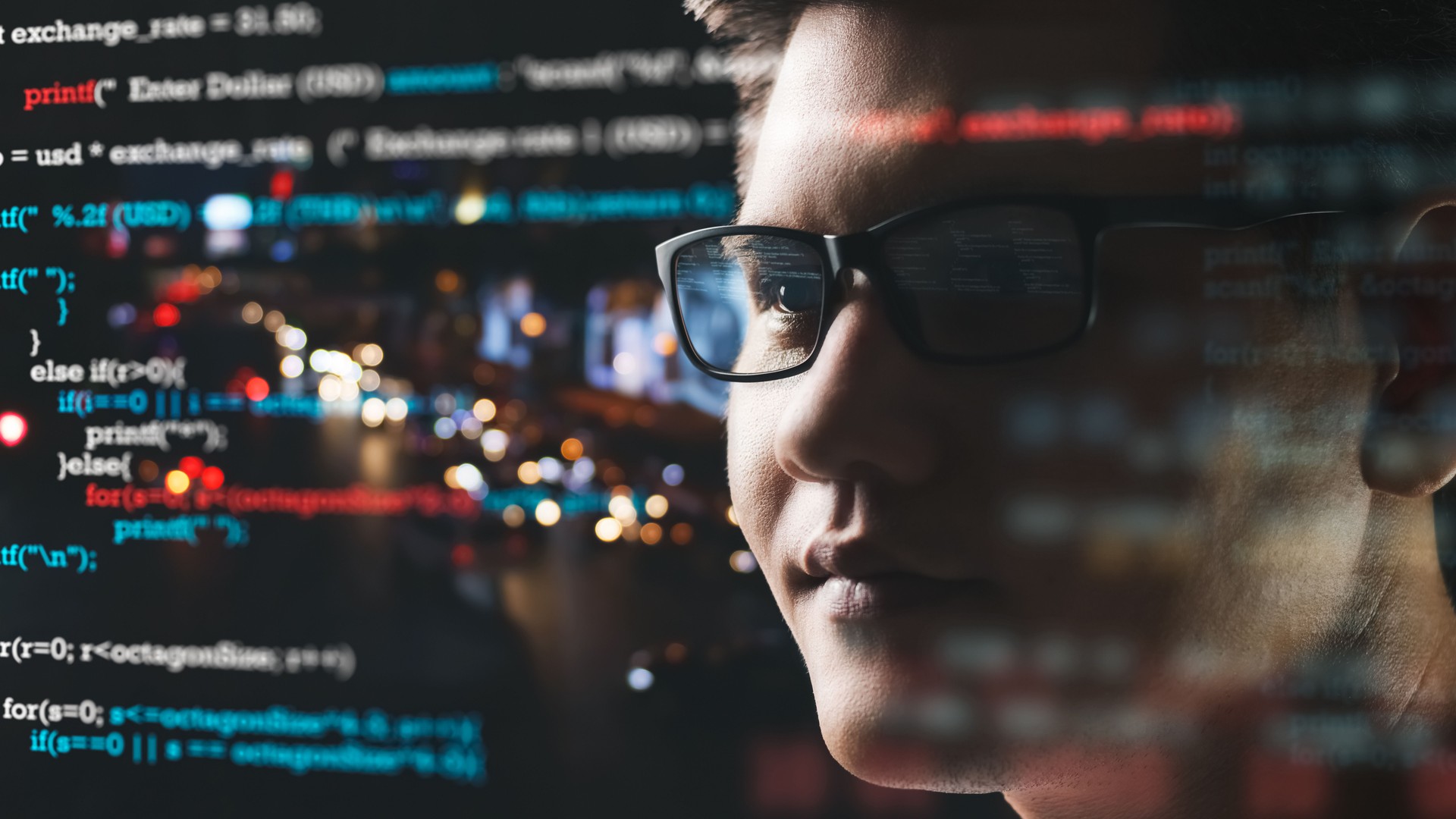 Close-up of software engineers, programmers and cybersecurity technology, website design and social security, software development, application, technology innovation using Big Data concept.